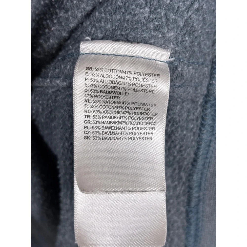 The North Face Mens Blue Gray Heather Logo Pullover Hoodie Size Medium